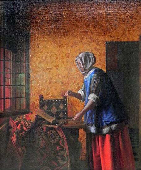 Pieter de Hooch Die Goldwagerin oil painting image